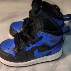 Toddlers Jordan 1 Mid TD 'Black/Hyper Royal' Shoes
